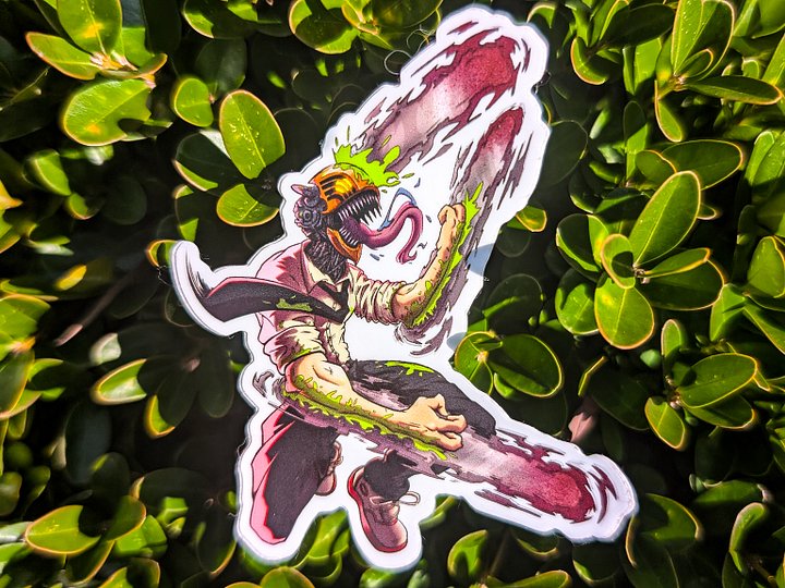 “Kick Back” | Chainsawman Waterproof Vinyl Sticker product image (1)