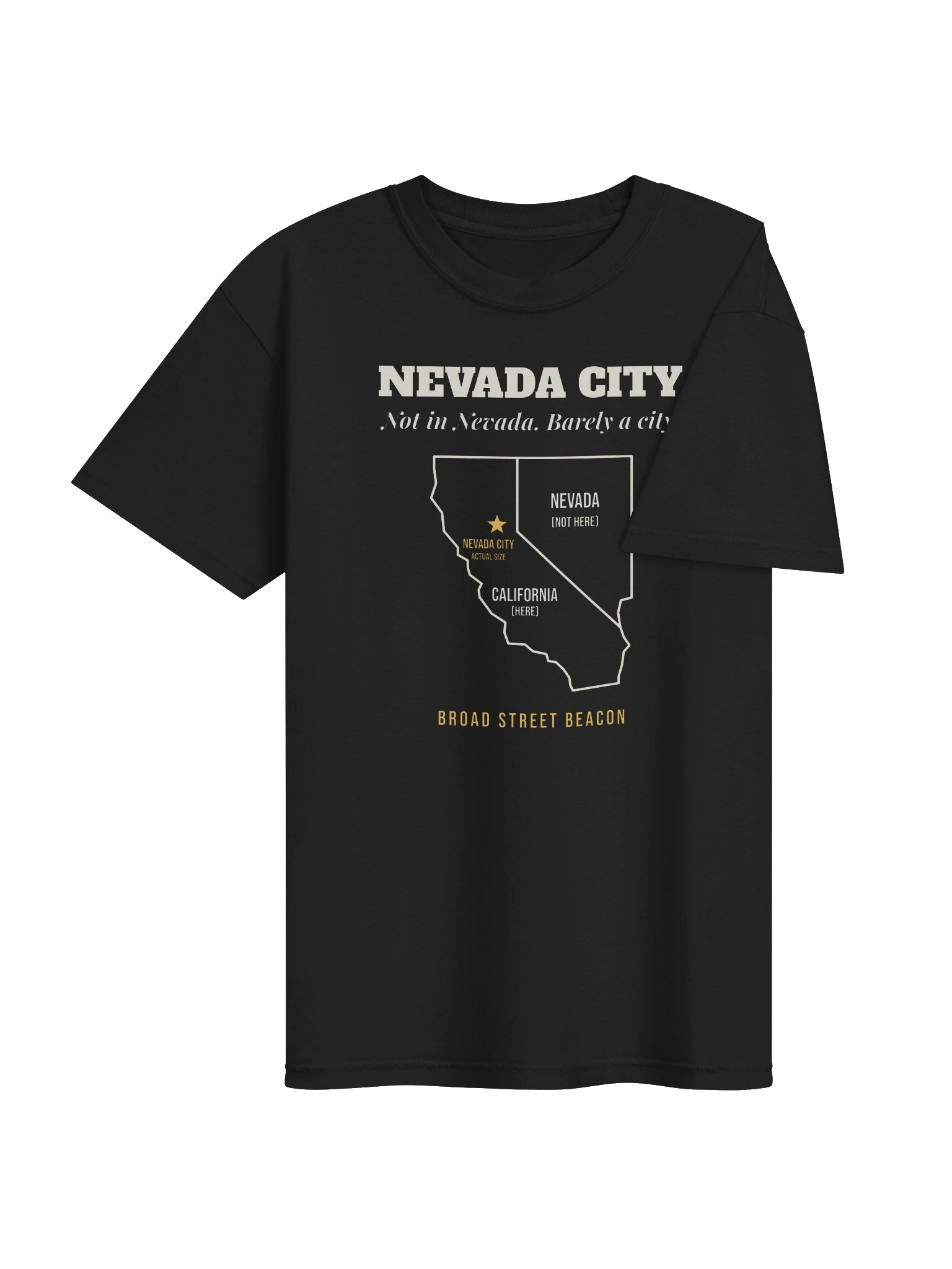 Nevada City: Not in Nevada (Map Edition) Tee product image (4)