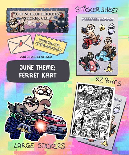 🏁 Last chance to join this month's Council of Ferrets!
For the next 2 days only, you can get this month's Ferret Kart Sticker...