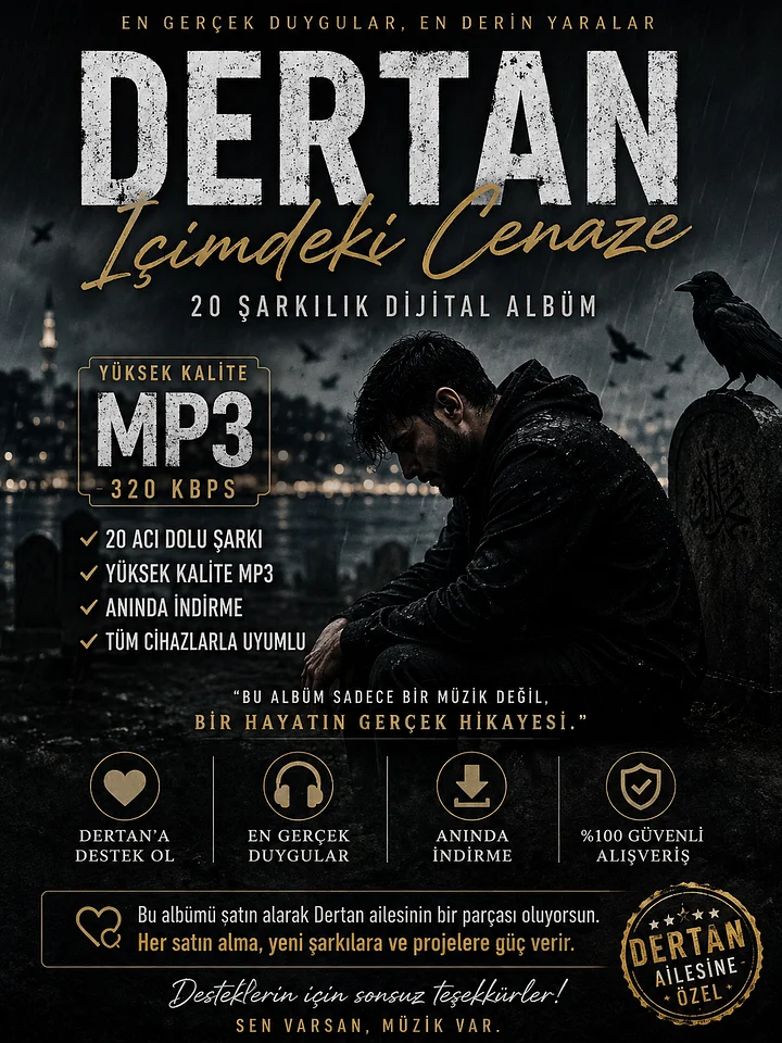 DERTAN – İçimdeki Cenaze | 20 Şarkılık Dijital Albüm product image (2)