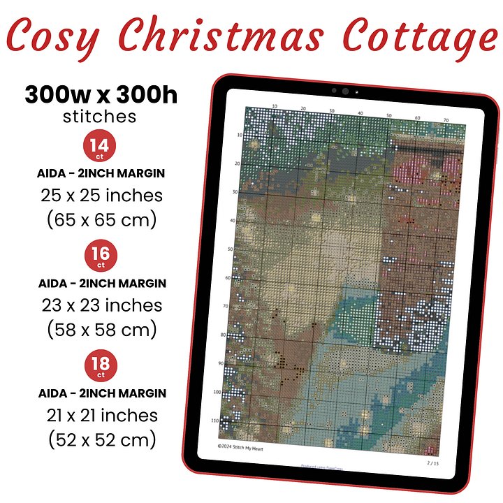 Cozy Christmas Cottage Cross Stitch Pattern product image (2)