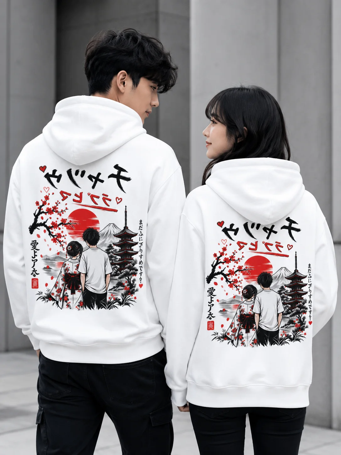 Red Blossom Japanese Calligraphy Hoodie product image (20)