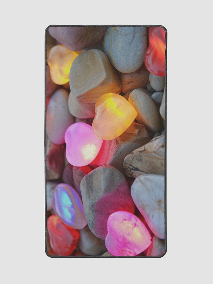 Neon Stone Hearts Desk Mat - Vibrant & Stylish Workplace Accessory product image (2)
