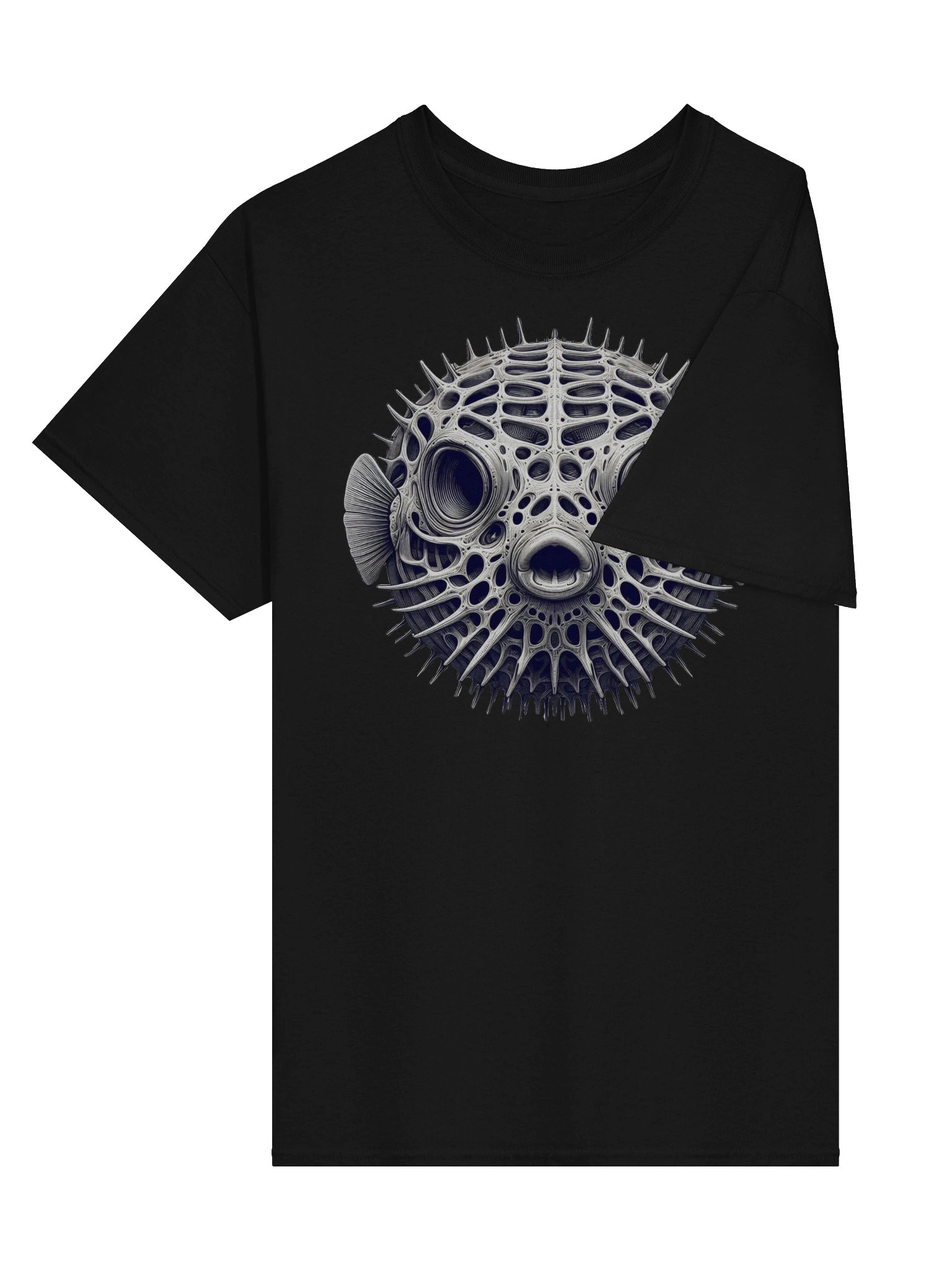 Playful Puffer Skull Shirt – Dark Fantasy Creature Graphic T-Shirt product image (6)