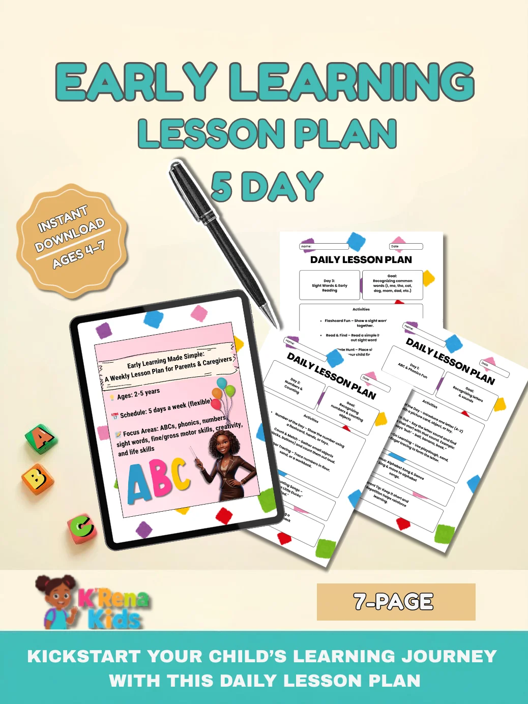 Early Learning 5 Day Lesson Plan product image (1)