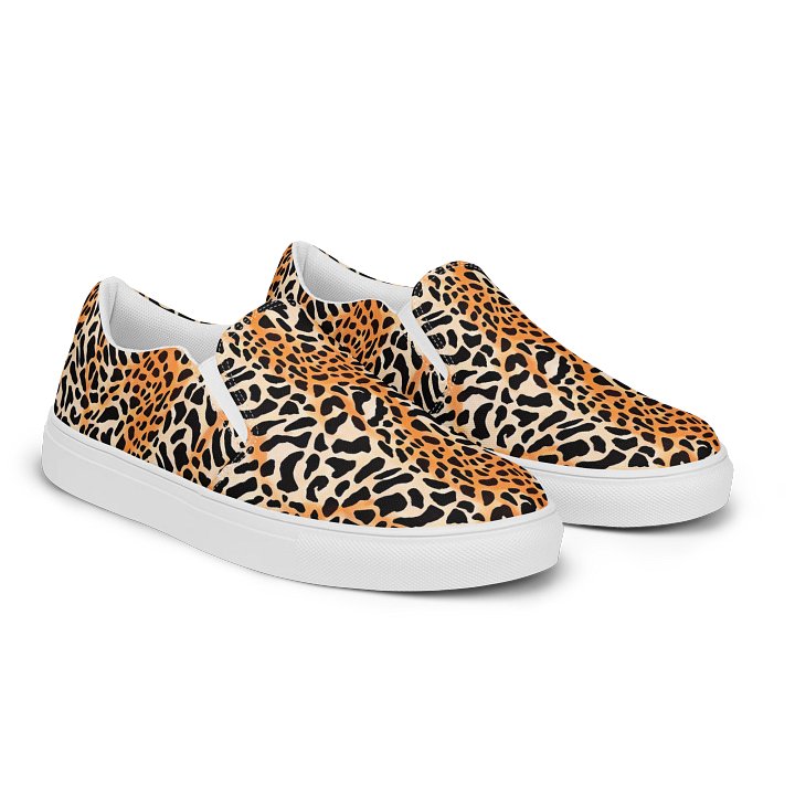 Orange Giraffe Woman Canvas Shoes product image (2)