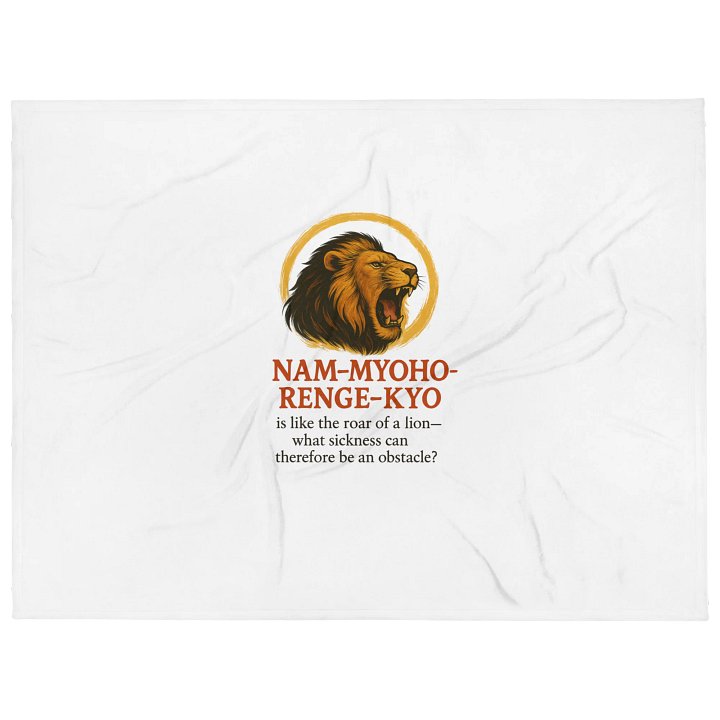 Nichiren Buddhism Lion's Roar Throw Blanket – “Nam-Myoho-Renge-Kyo” Quote – Spiritual Strength & Comfort product image (2)