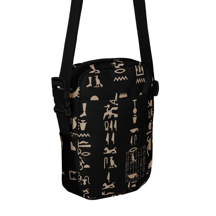 Isis Black Hieroglyphs All-Over Print Crossbody Bag product image (1)