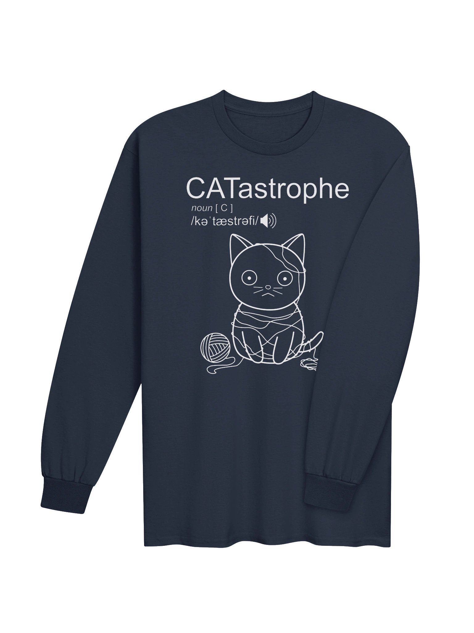 CATastrophe (Cat with Yarn) - Unisex Adult Long Sleeve T-shirt product image (3)