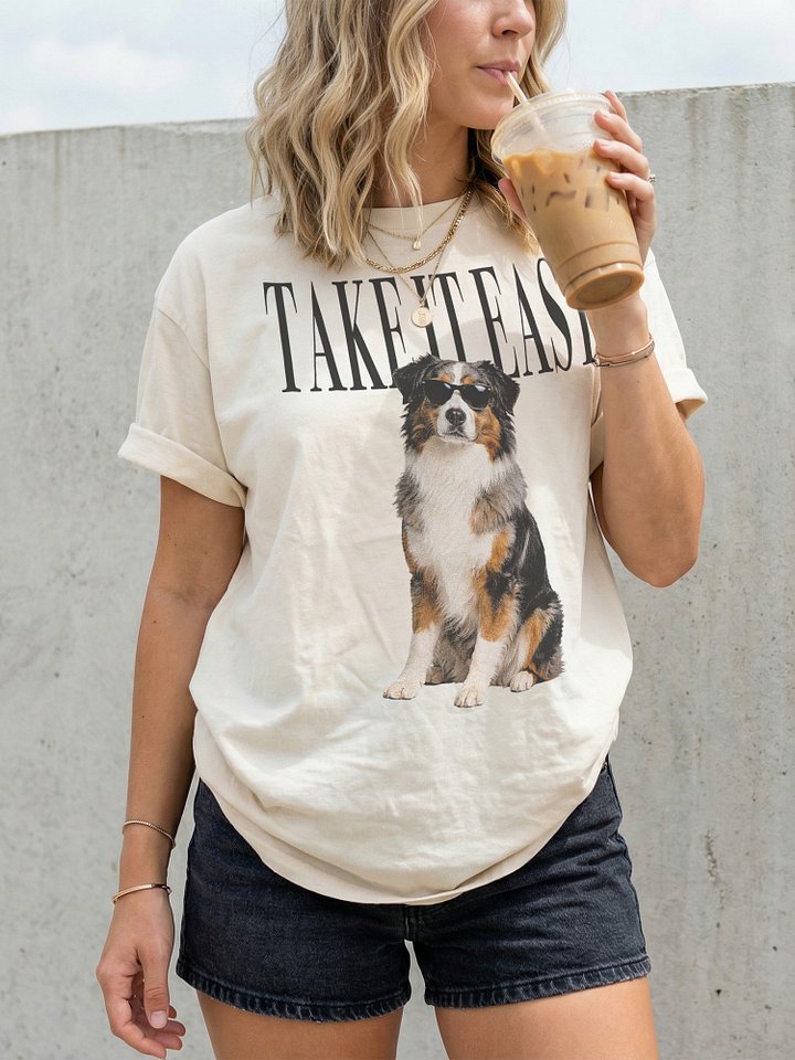 Take It Easy '90s Pop Vintage-Style T-Shirt for Australian Shepherd(Tricolor) Lovers product image (2)