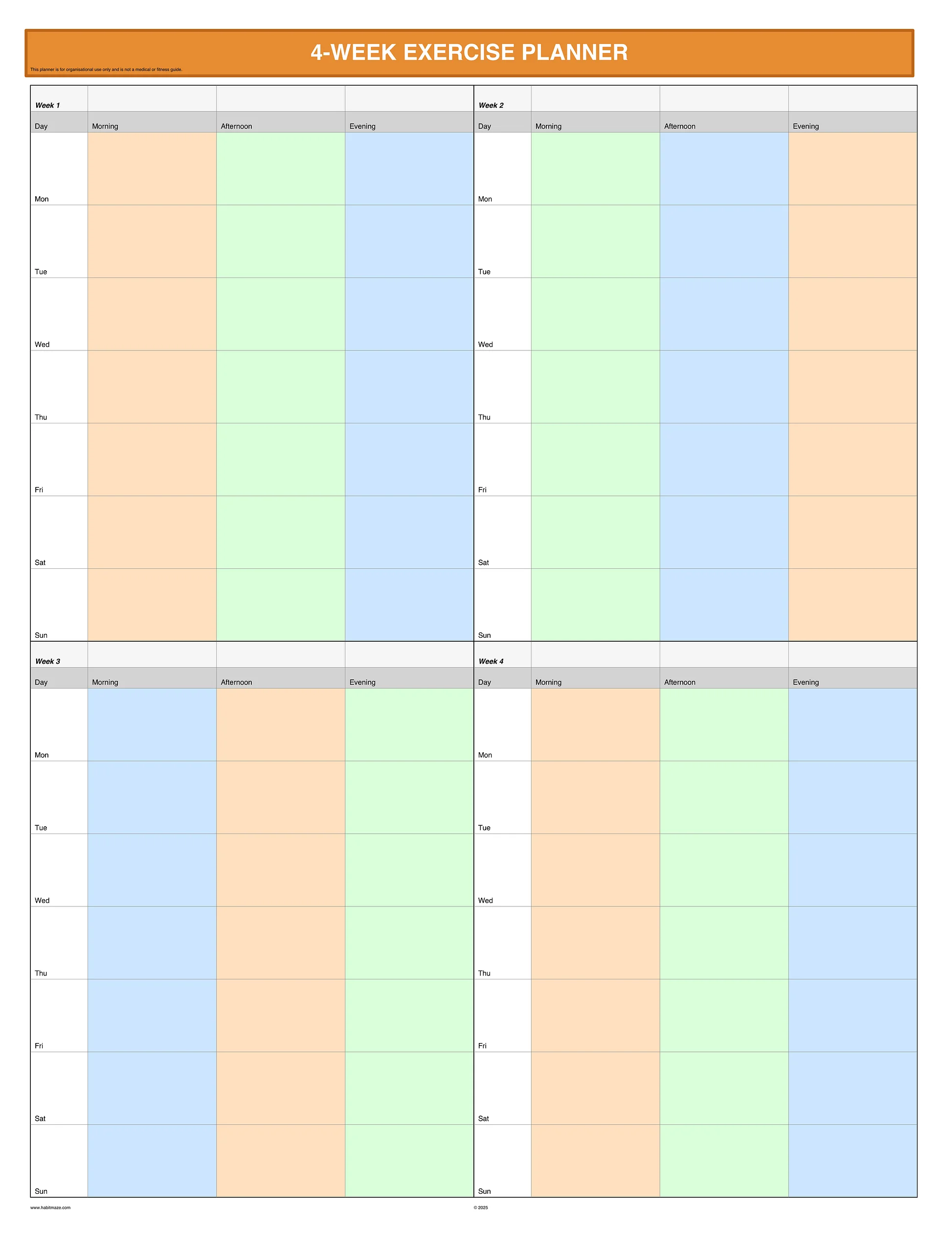 4 Week Exercise Planner product image (1)