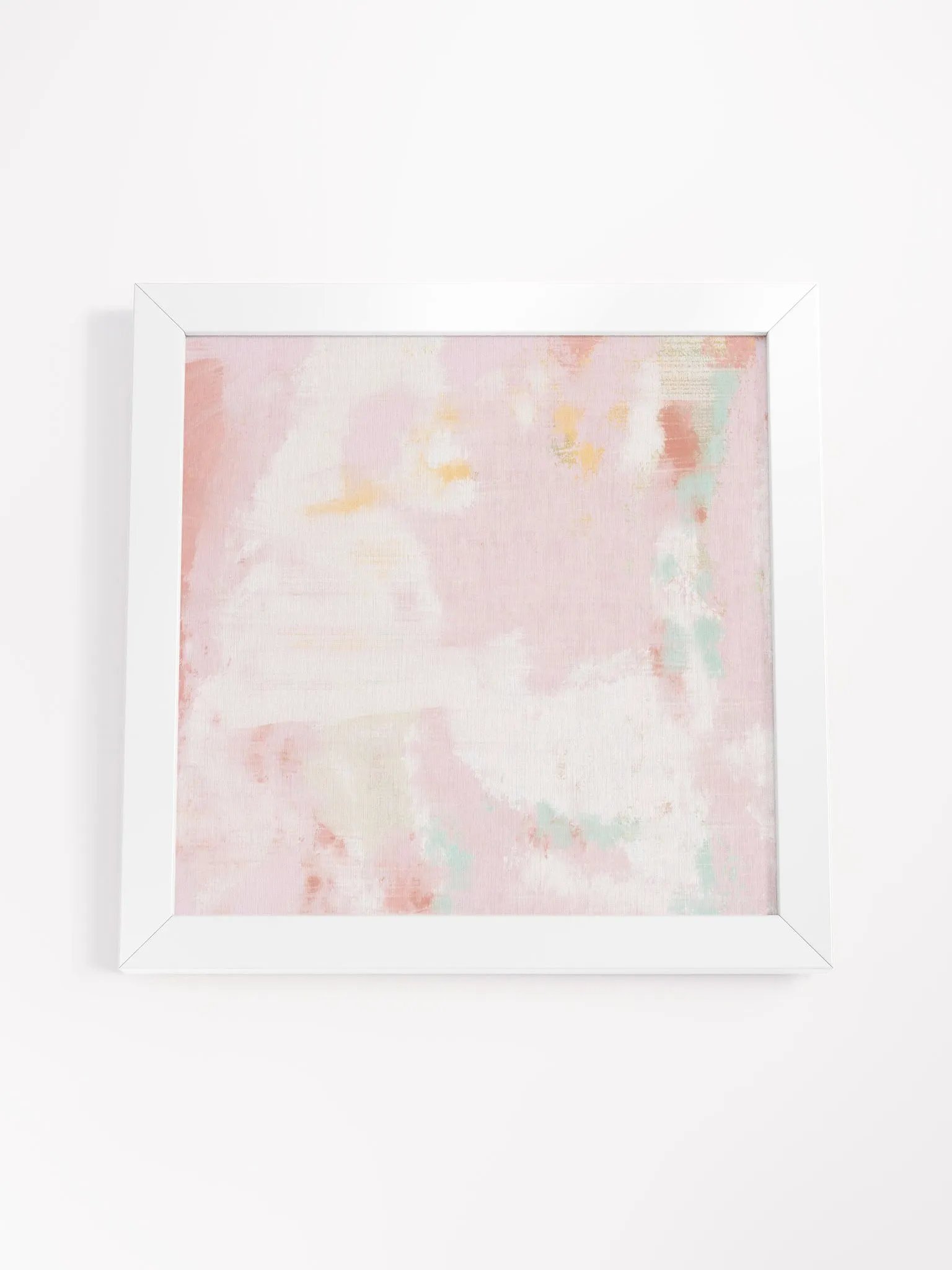 Square Abstract Painting Print Pink and White Blush Pink Wall Art Print product image (45)