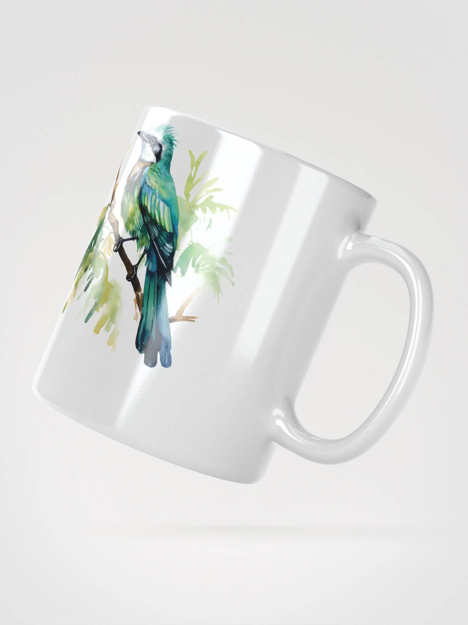 Vibrant Tropical Aviary White Glossy Mug product image (4)