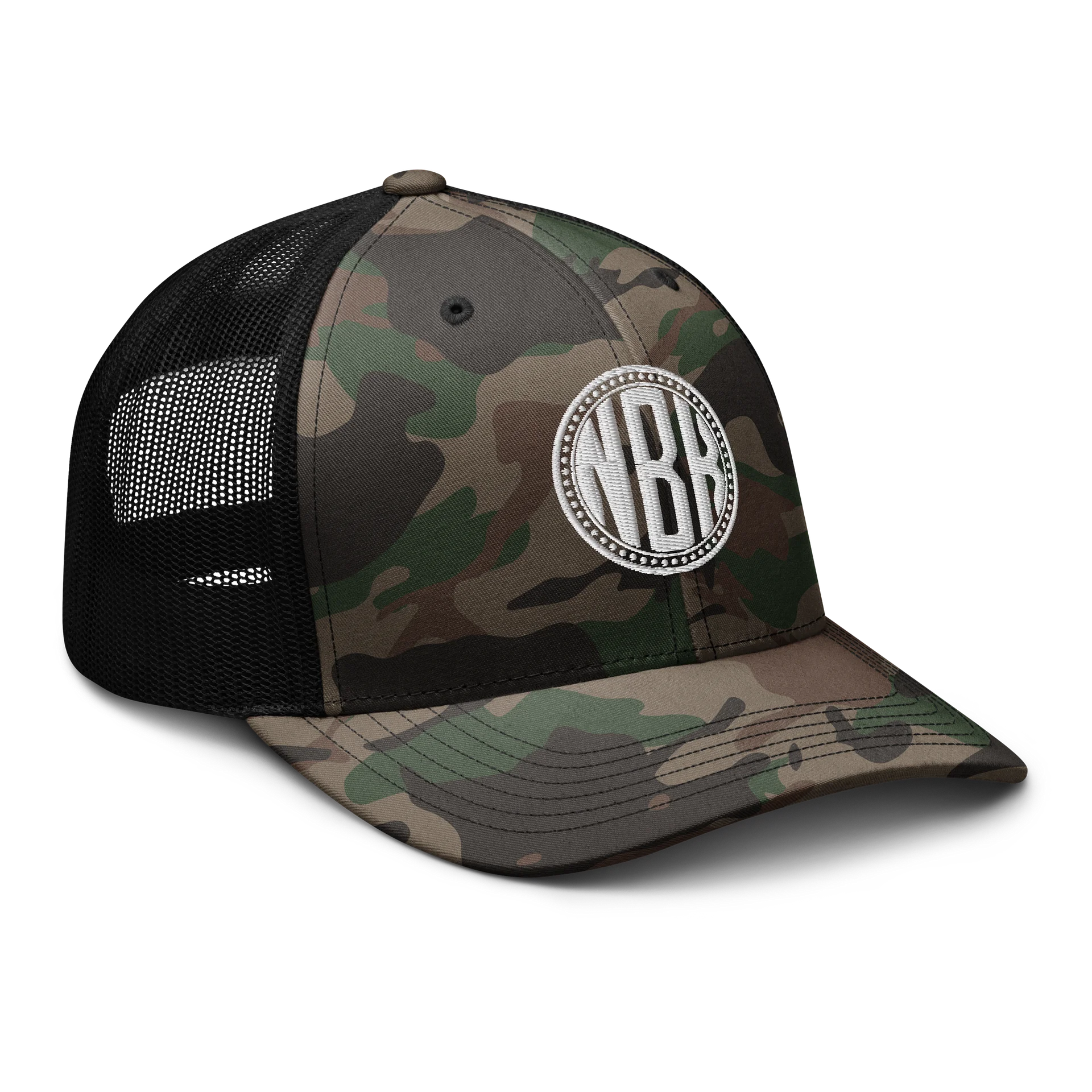 Bold Monochrome NBK Logo Camo Trucker Hat product image (6)