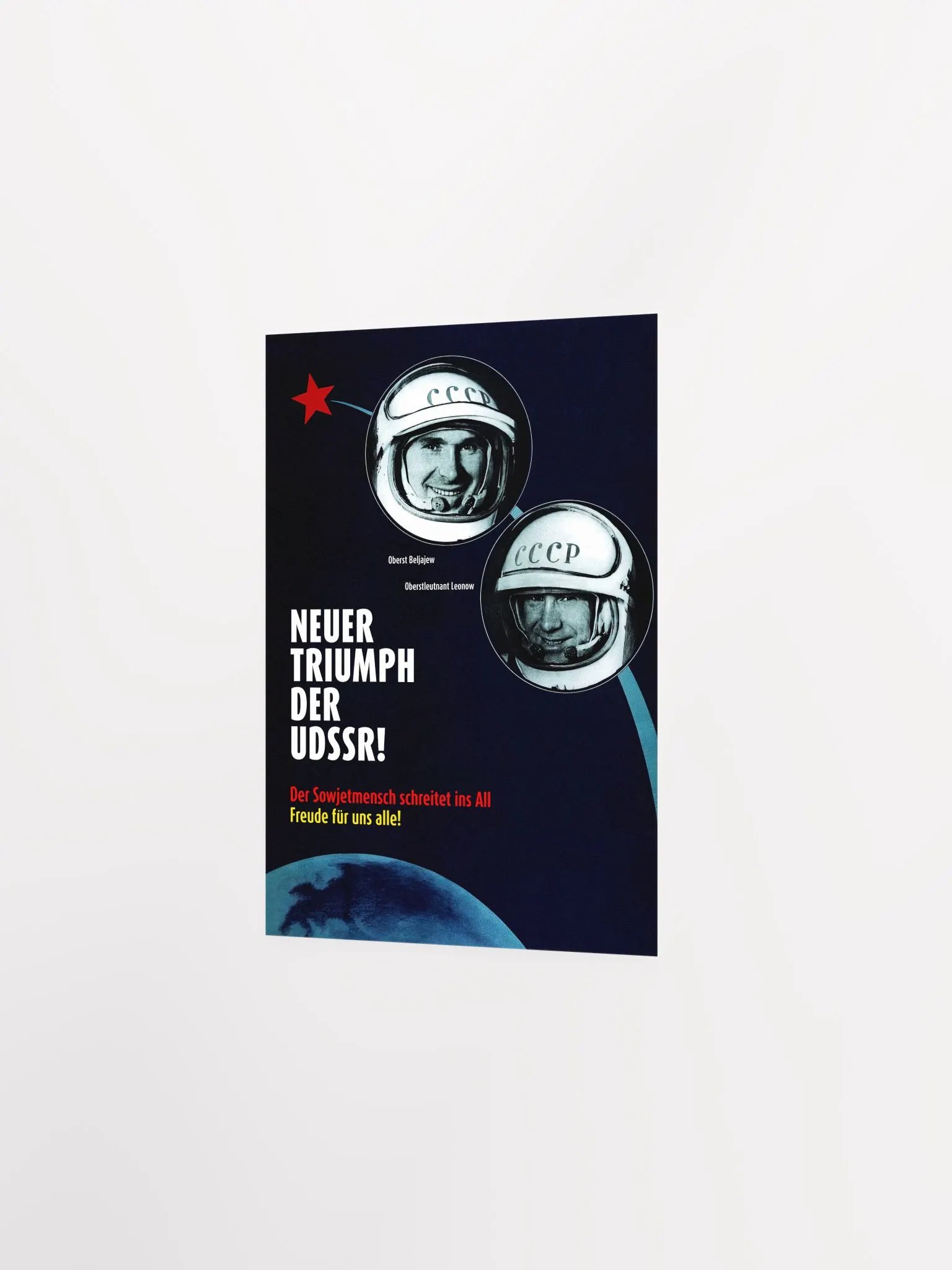 Neuer Triumph Der UDSSR!, GDR/USSR 1965 — Soviet vintage space art poster, soviet retro poster product image (9)