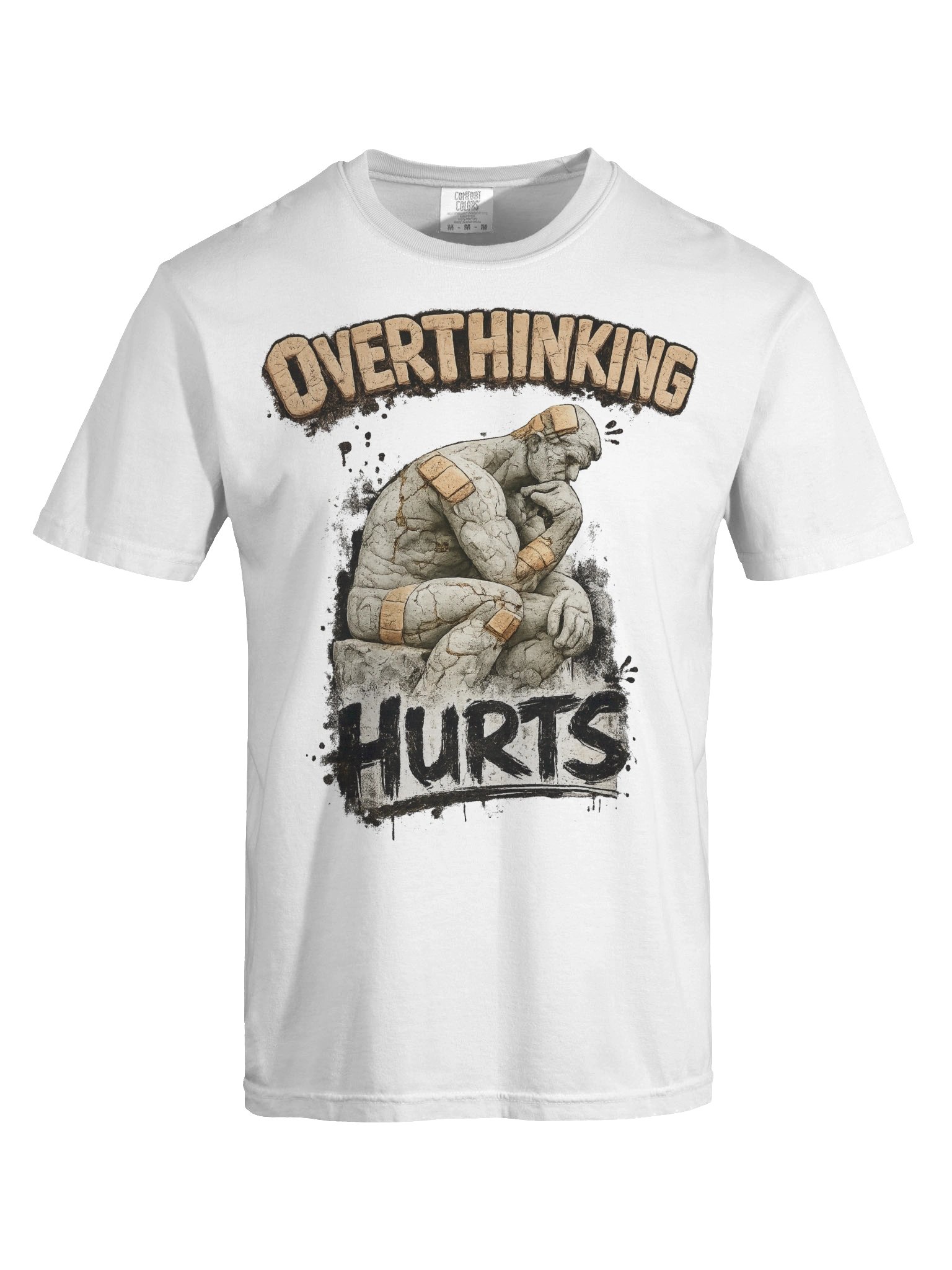 Overthinking Hurts – The Thinker's Burden Vintage Graphic T-Shirt product image (109)