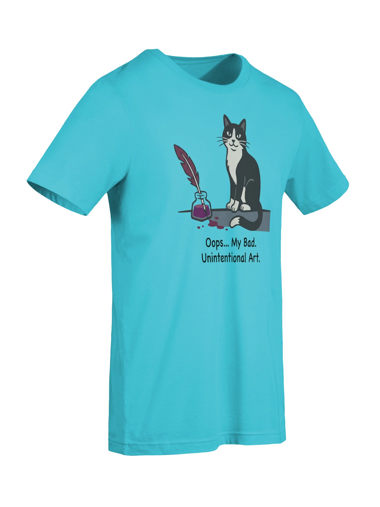 Funny Tuxedo Cat T-Shirt - 'Oops My Bad Unintentional Art' Graphic Tee product image (5)