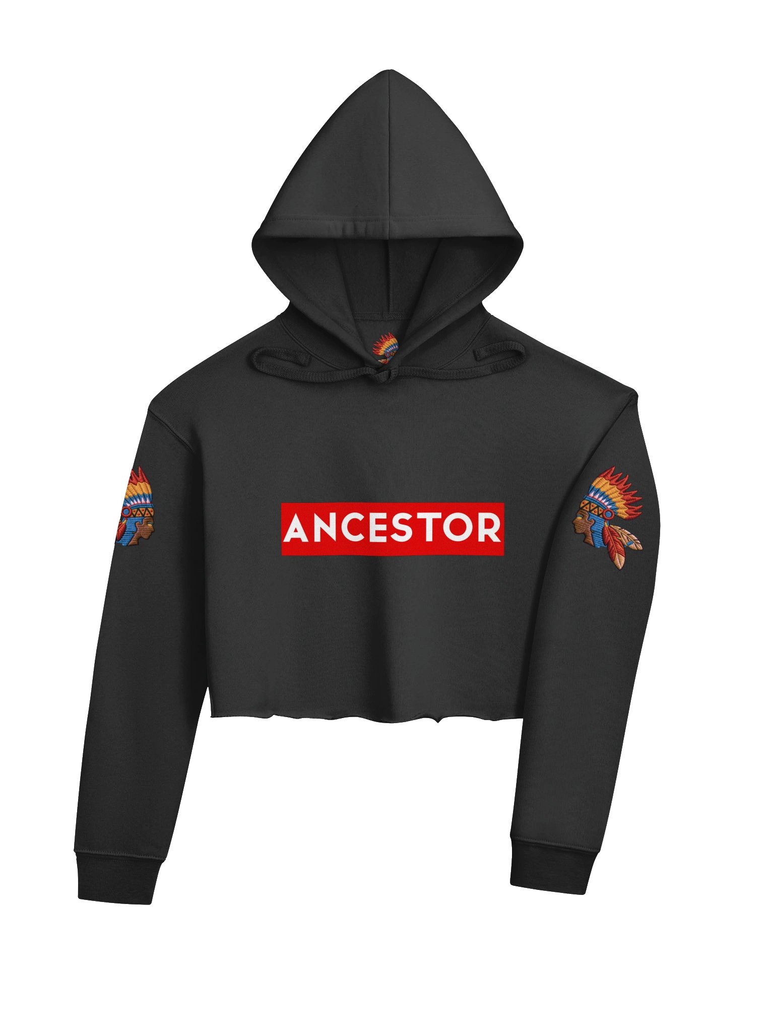 ANCESTOR Cropped Hoodie — Mayan Culture Indigenous Heritage Streetwear | Lawin & Drawin Collection product image (4)