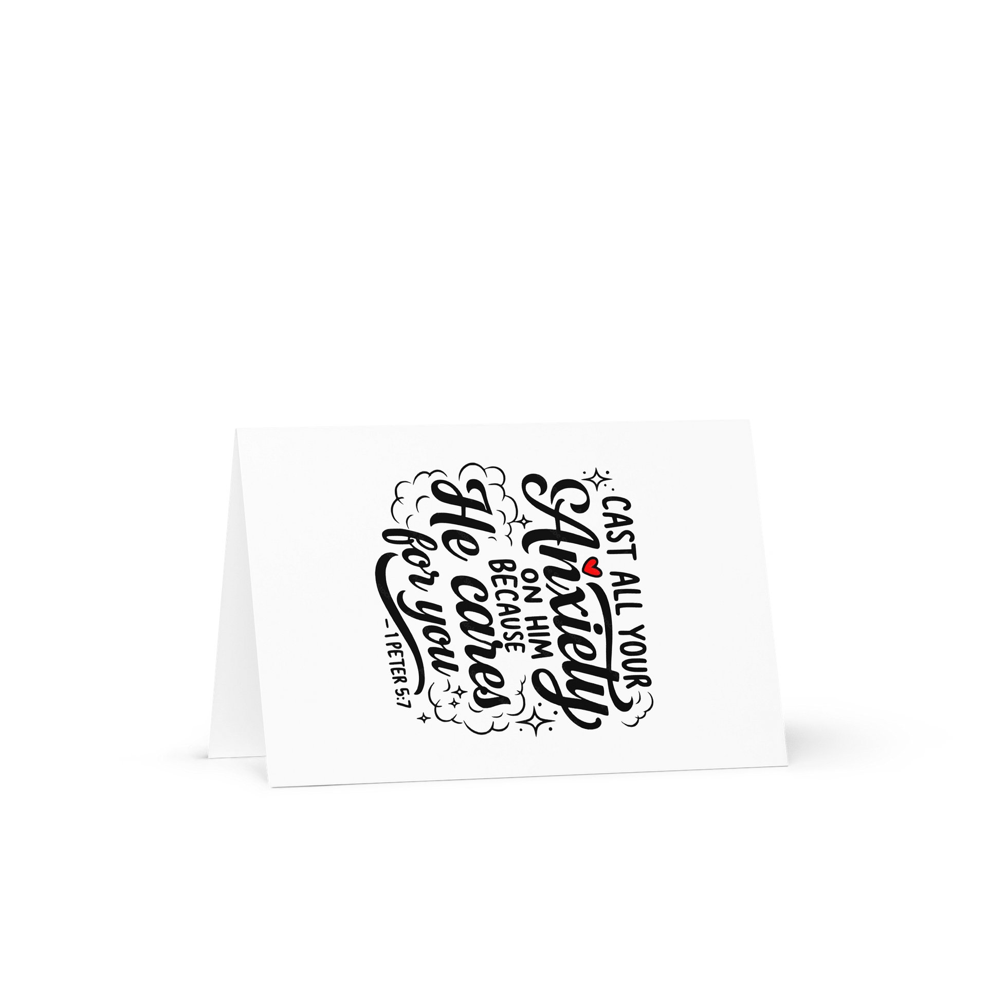 “Cast All Your Anxiety” Greeting Card — 1 Peter 5:7 product image (2)