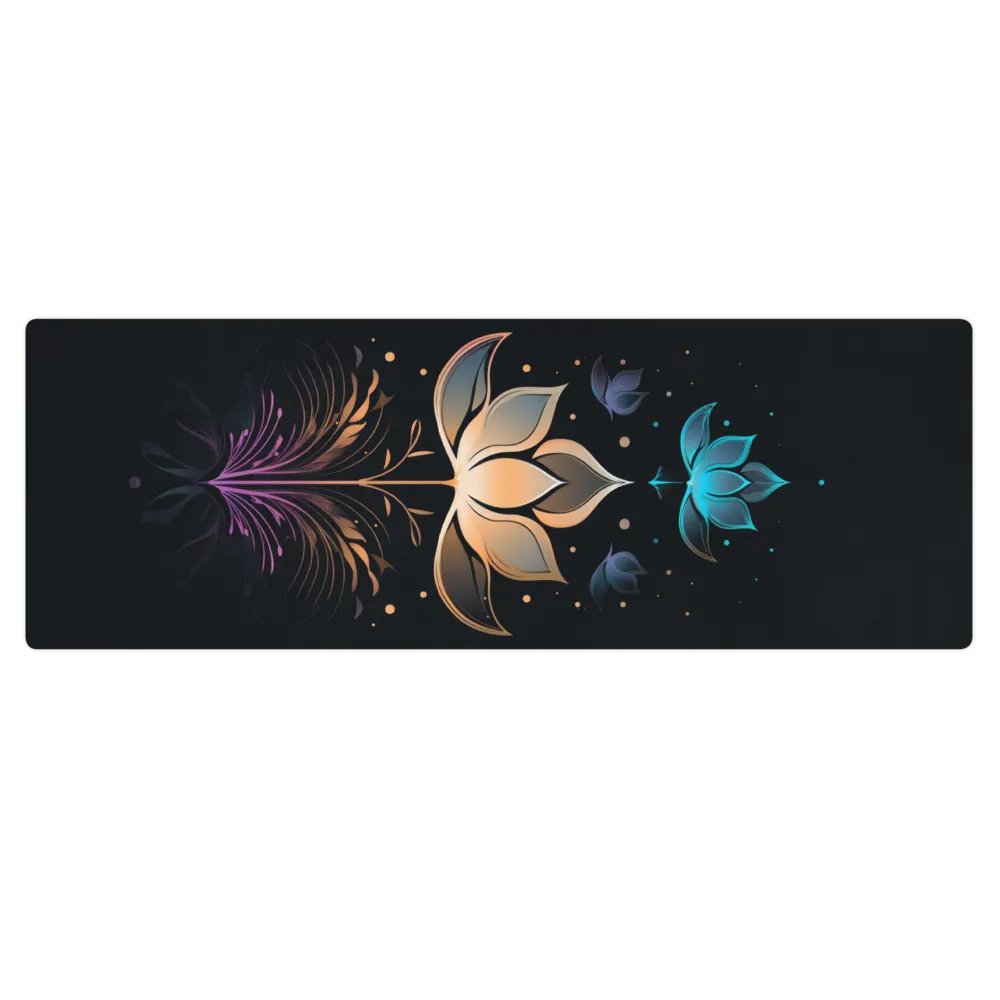Black Premium Yoga Mat Featuring Lotus Motif product image (12)