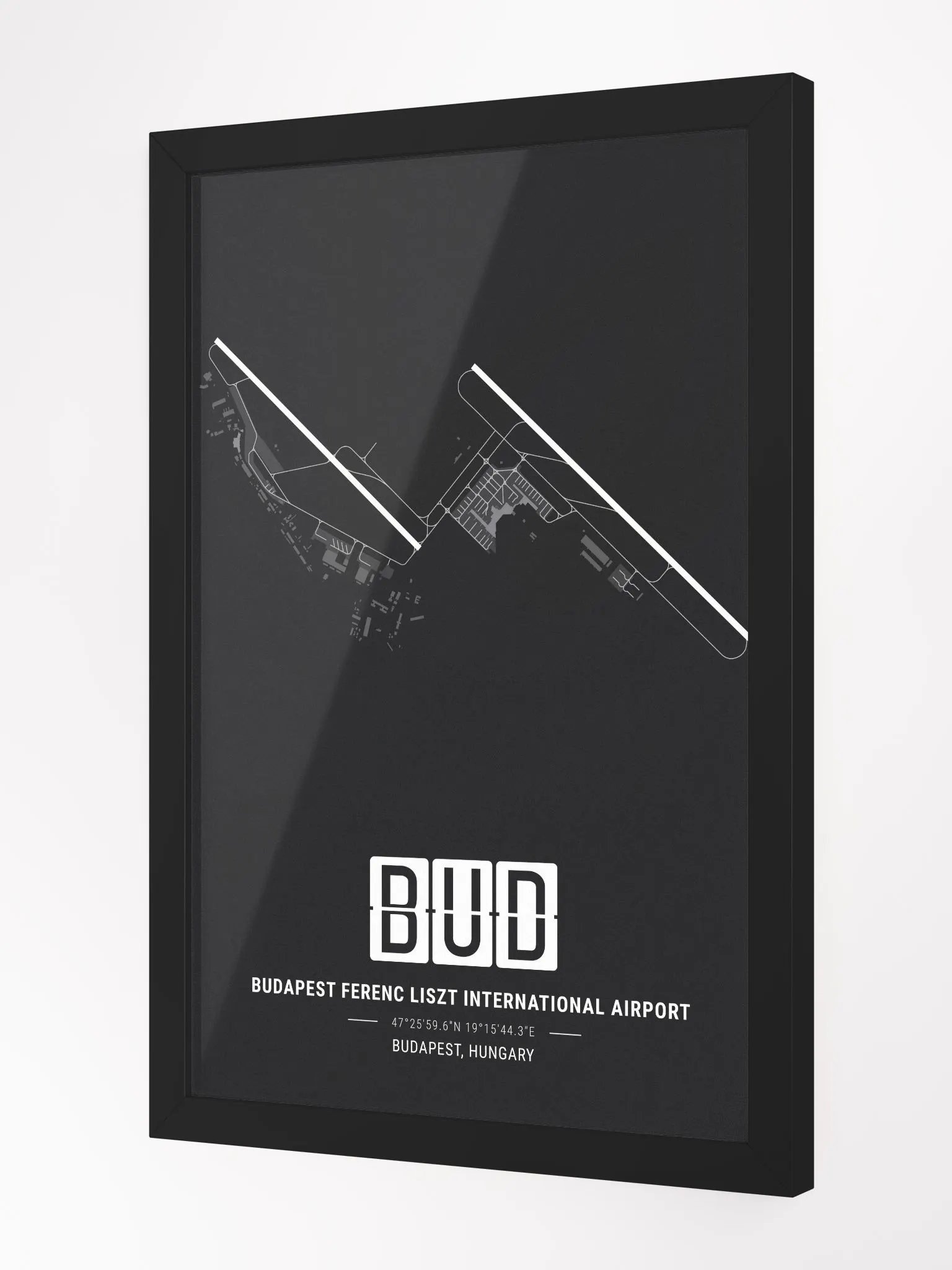 Framed Airport BUD Premium Map On Matt Paper product image (2)