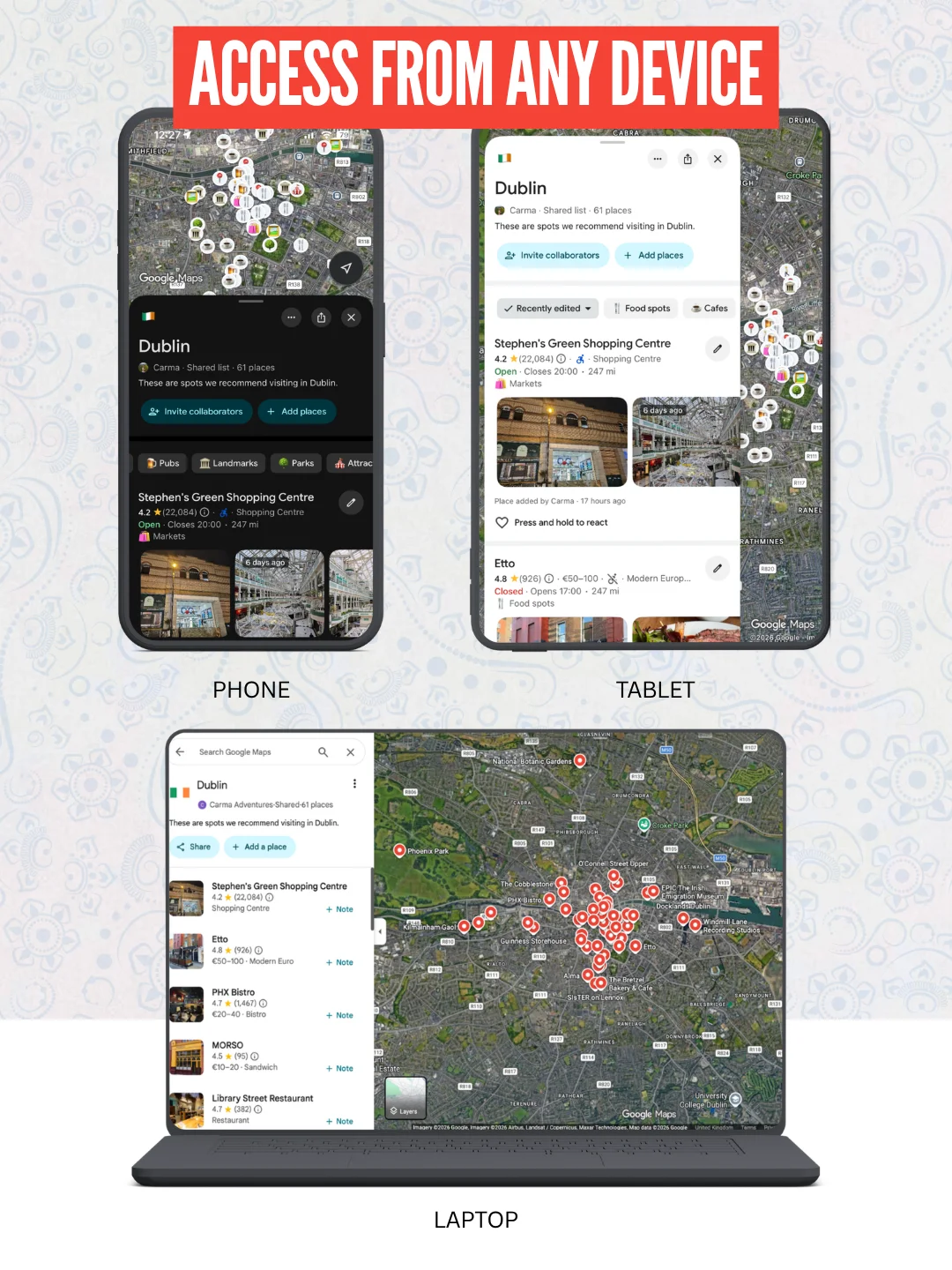 Dublin Cheat Sheet + FREE Google Maps List (60+ LOCATIONS) product image (5)