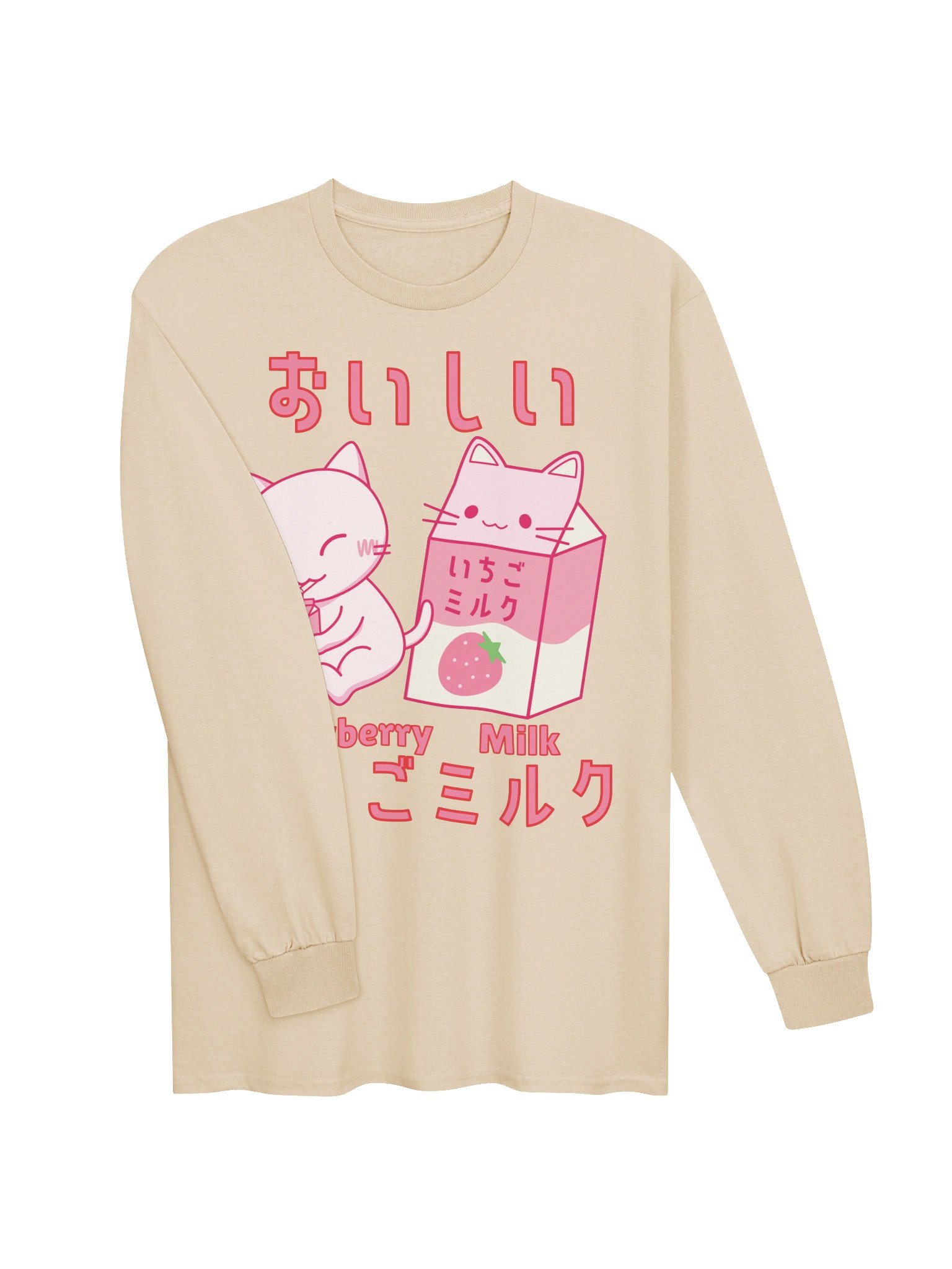 Strawberry Milk Cat - Unisex Adult Long Sleeve T-shirt product image (2)