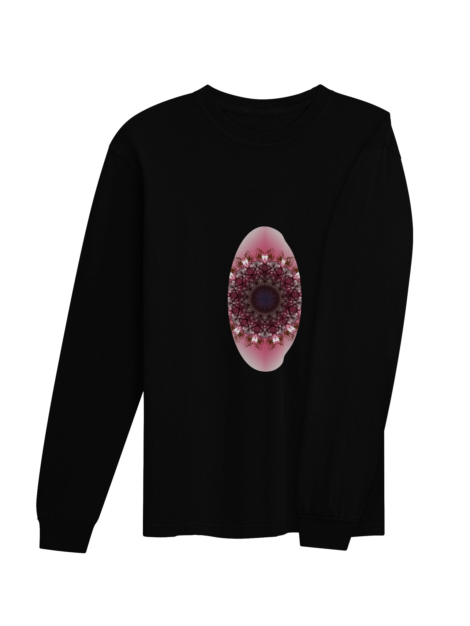 Emberlace Oval – Fall Mandala Sweatshirt, Maroon & Pink Abstract Art LS Tee product image (18)