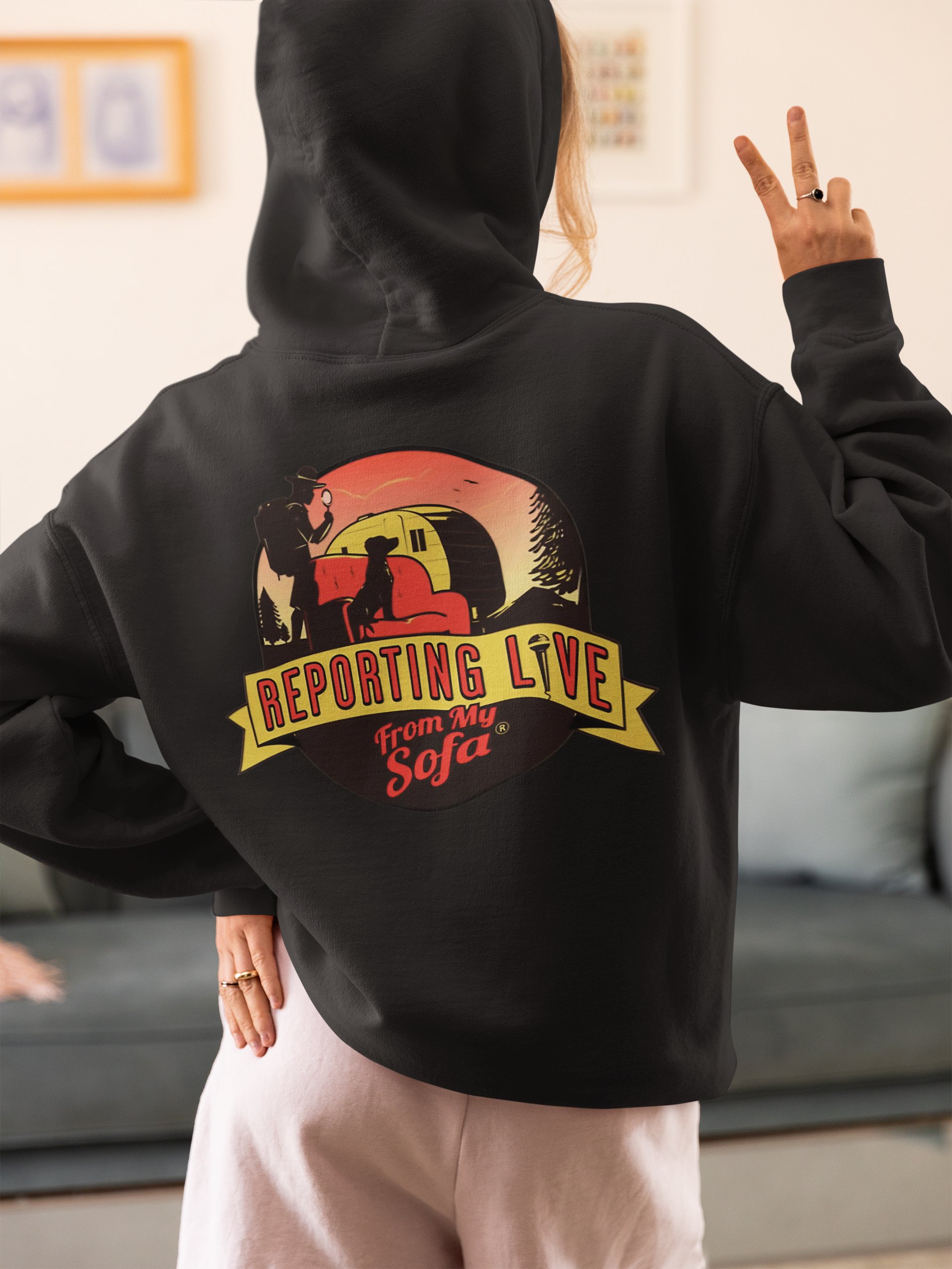 Reporting Live From My Sofa Signature Premium Unisex Hoodie product image (8)