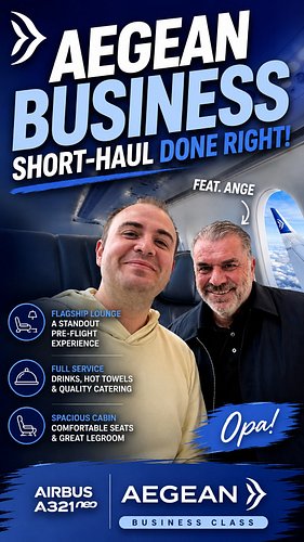 Flying @aegeanairlines in business class between Athens and London Heathrow is a reminder that short-haul premium travel in E...