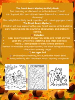 The Great Acorn Mystery Activity Book: Fall Coloring, Mazes, and Nature Fun for Kids Ages 2–5 product image (2)