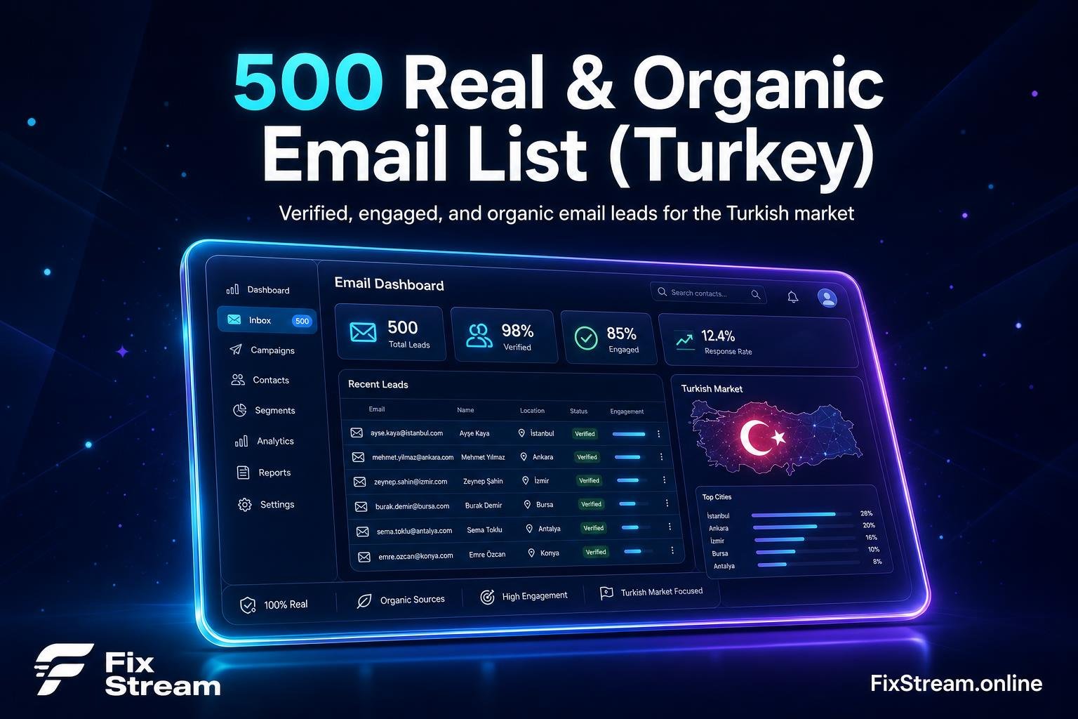 500 Real & Organic Email List (Turkey) product image (1)