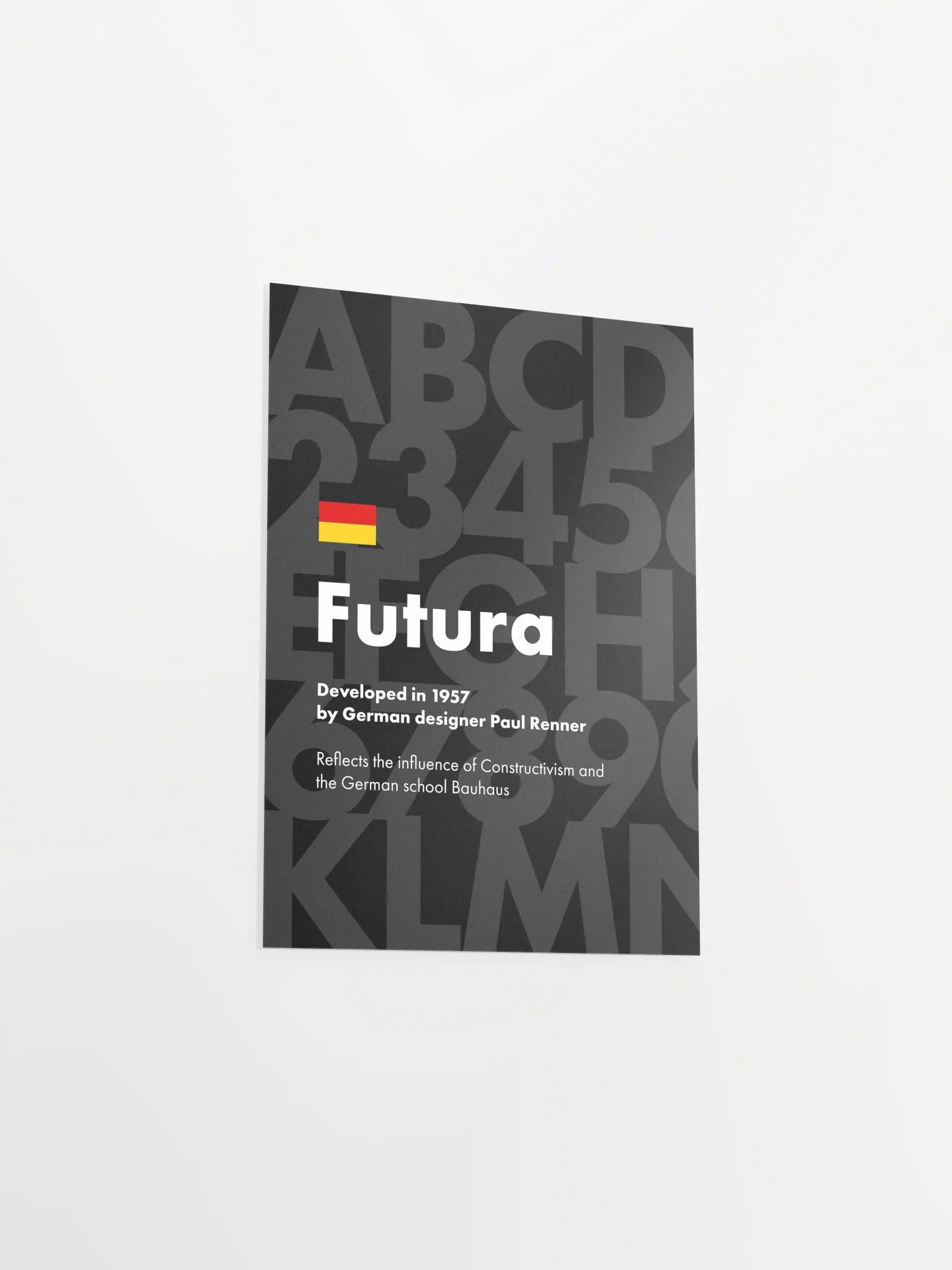Futura font poster, 1957 — design typography poster, abstract print, aesthetic art poster, modern poster, typography wall decor,1950s poster product image (8)