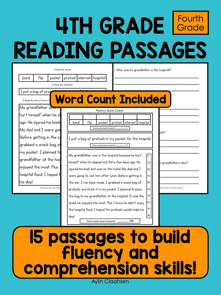 4th Grade Reading Passages to Build Fluency and Comprehension Skills product image (1)