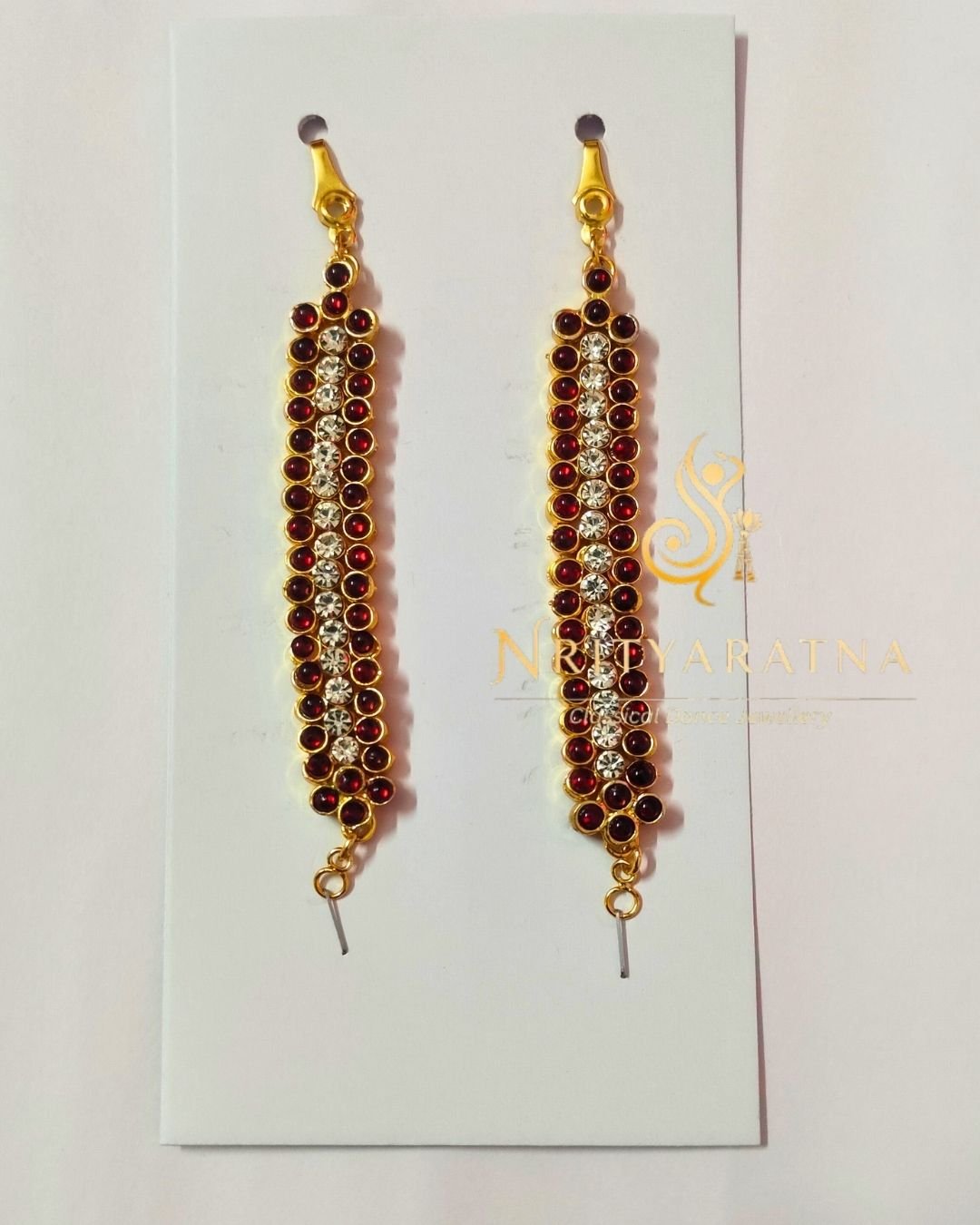 Kemp Red stone with white stones- Earing Mati product image (1)