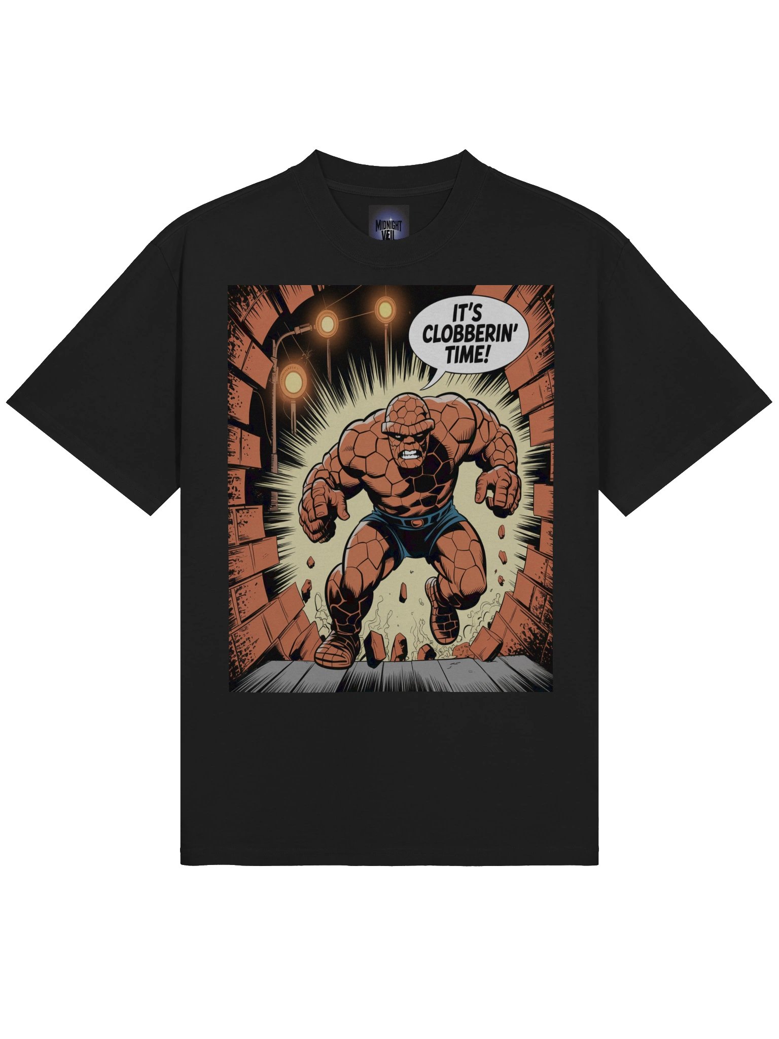 The Thing Clobberin' Time Oversized Faded T-Shirt – Orange Rock Rampage product image (5)