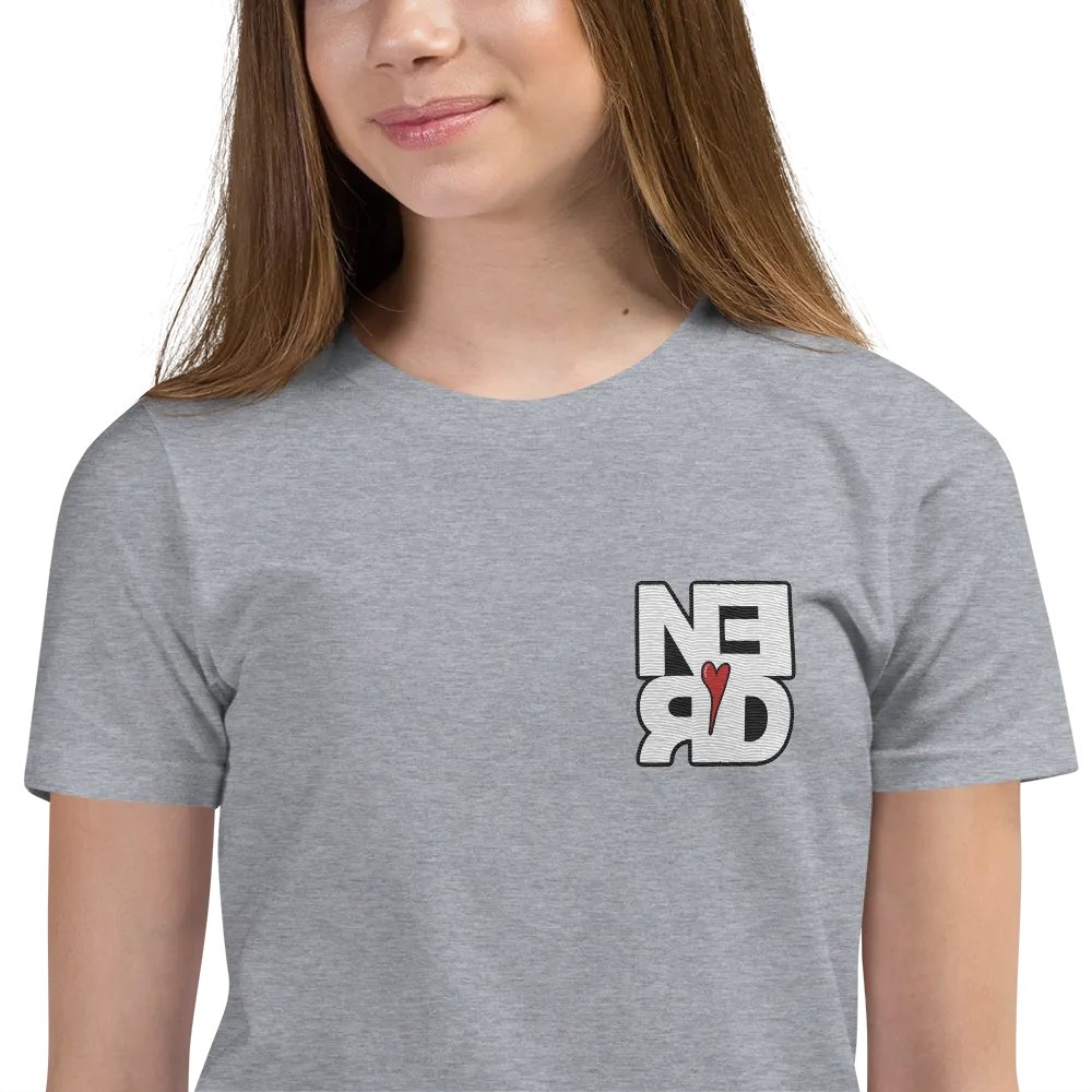 Nerd Heart Embroidered Youth Tee product image (140)