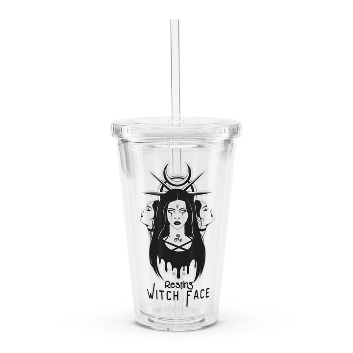 Resting Witch Face Plastic Tumbler product image (1)