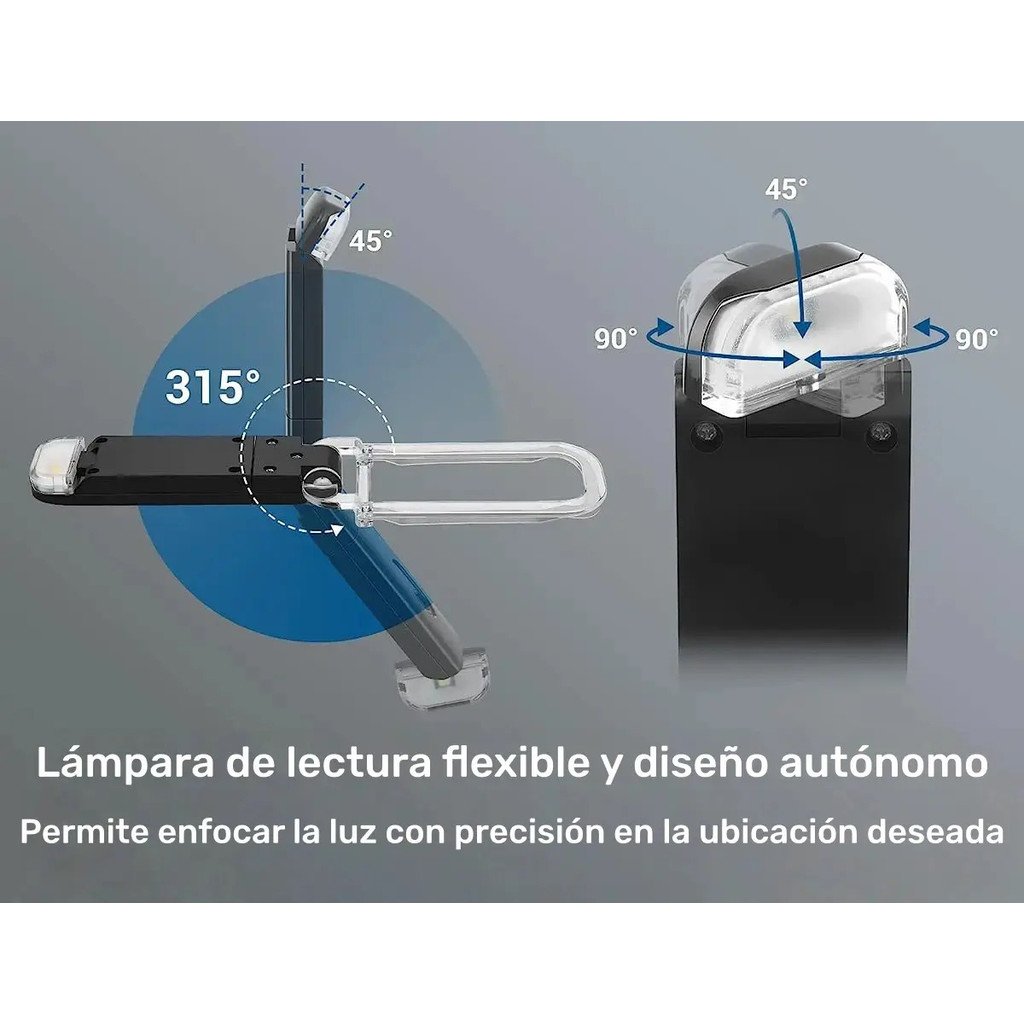 Luz De Libro Usb Recargable Brillo Ajustable Para Protección product image (5)