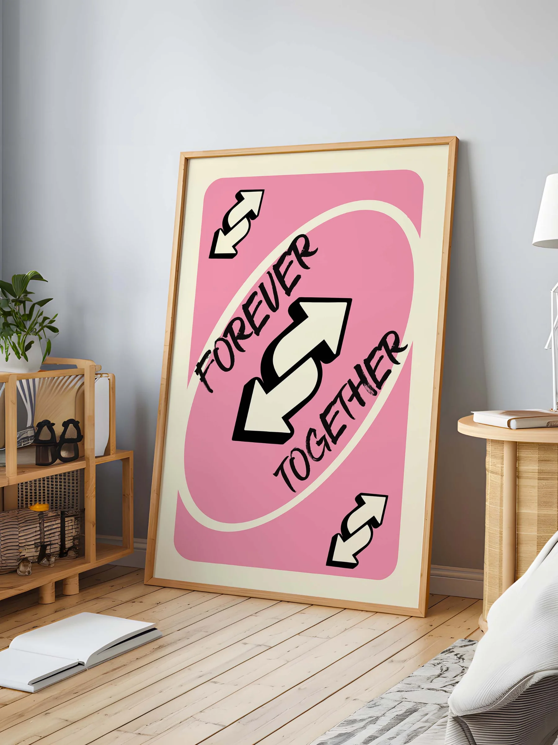 Forever Together Print Pink Retro Wall Art Printable product image (7)