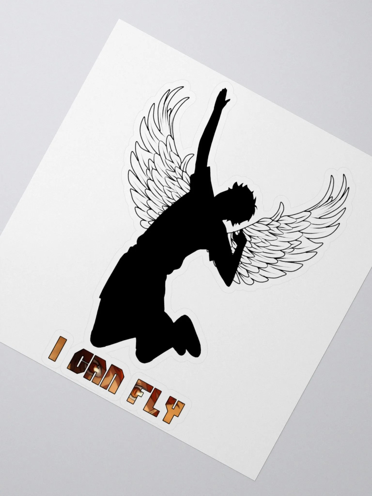 Hinata's Eyes 'I Can Fly' Black Sticker product image (2)