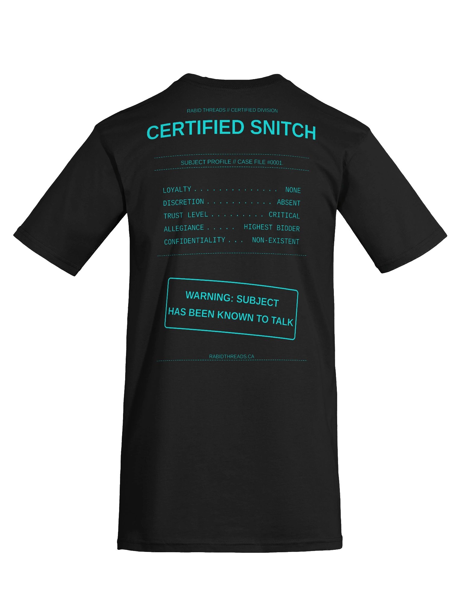 Certified Snitch™ Case File #0001 Heavyweight Tee product image (6)