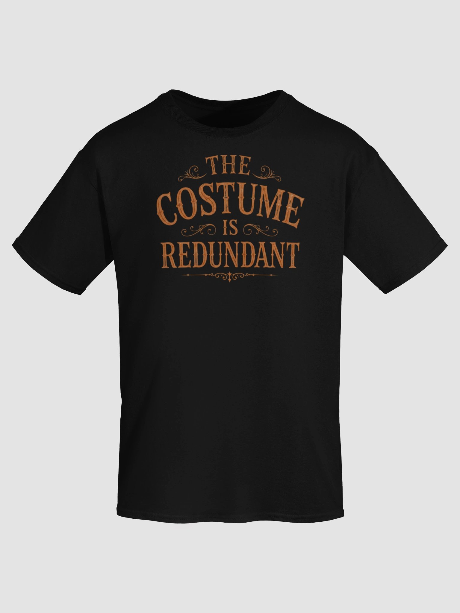 THE COSTUME IS REDUNDANT Orange Font Halloween Unisex Cotton Heavyweight T-Shirt product image (5)
