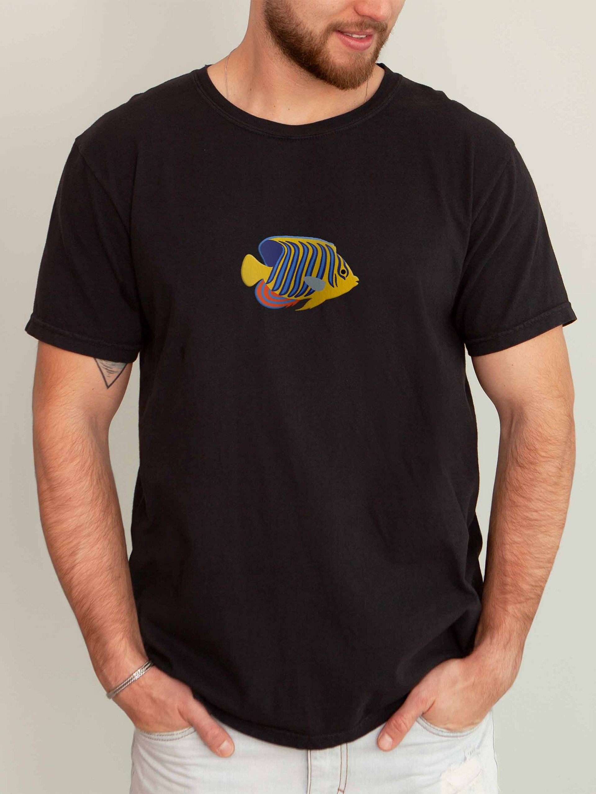 Regal Angelfish Premium T-Shirt (Embroidered) for Reef and Marine Aquarium Lovers product image (2)