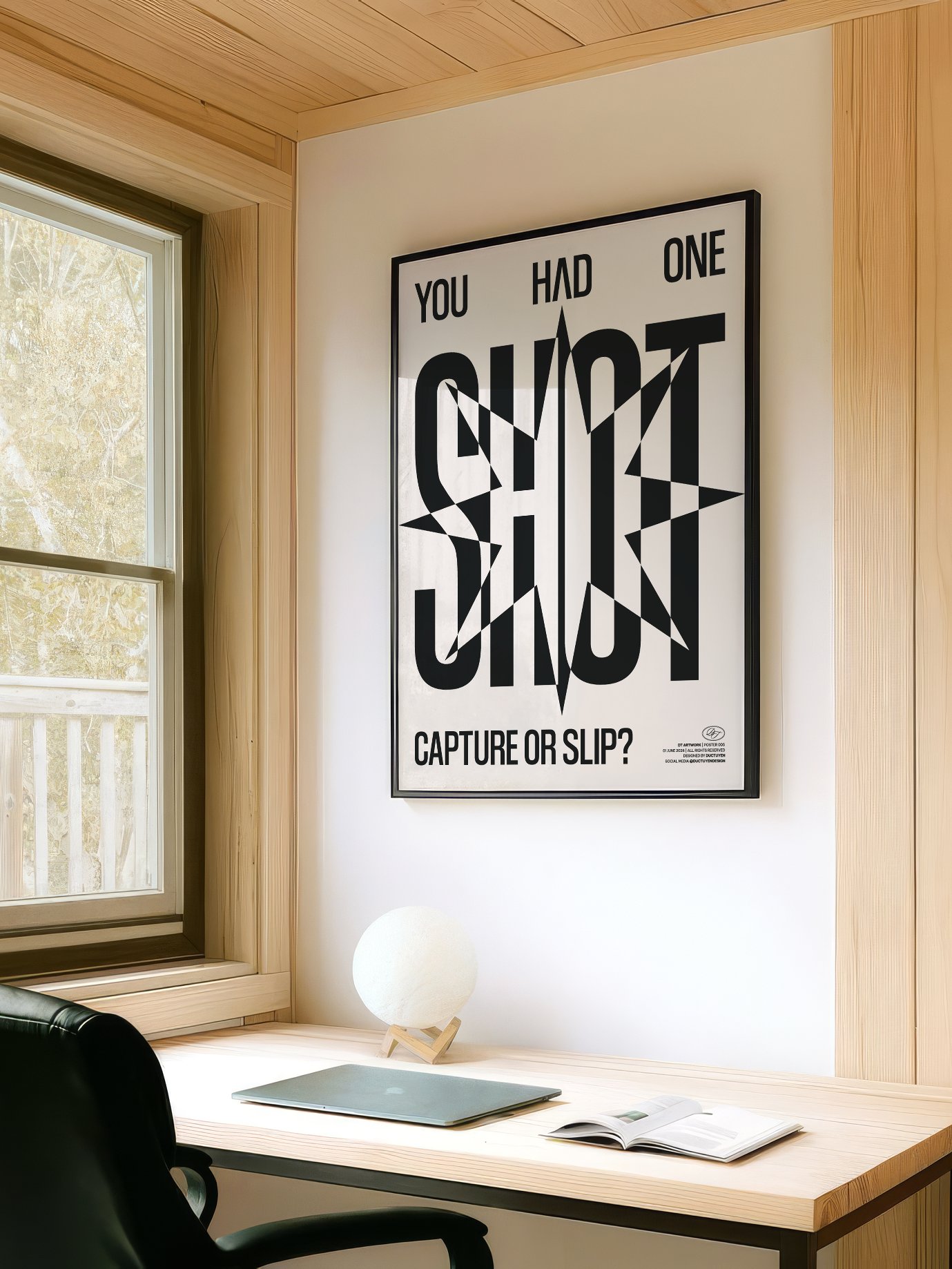 "ONE SHOT" Typography Framed Poster product image (3)