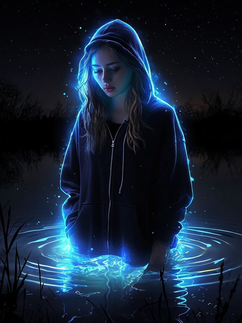 Ethereal Glow Hoodie Framed Poster product image (1)