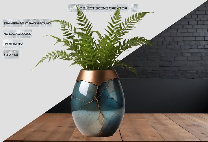 Stellar Luxe – Labradorite & Copper Glow Vase PNG product image (2)