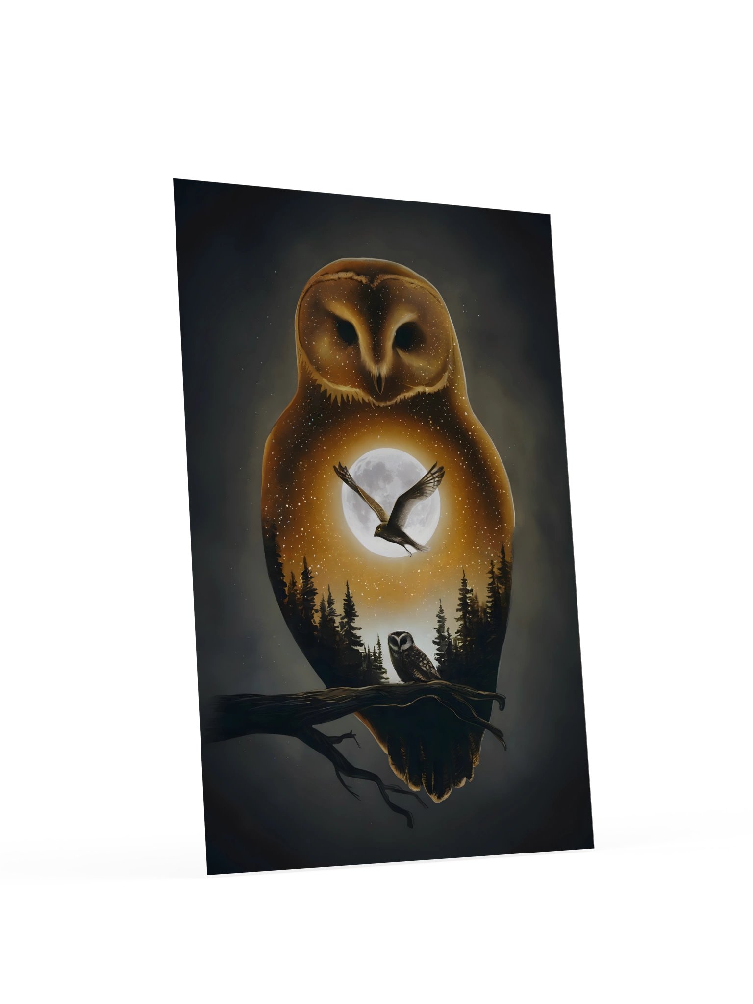 The Owl Within the Moonlight | Mystical Owl & Moon Art Poster product image (4)