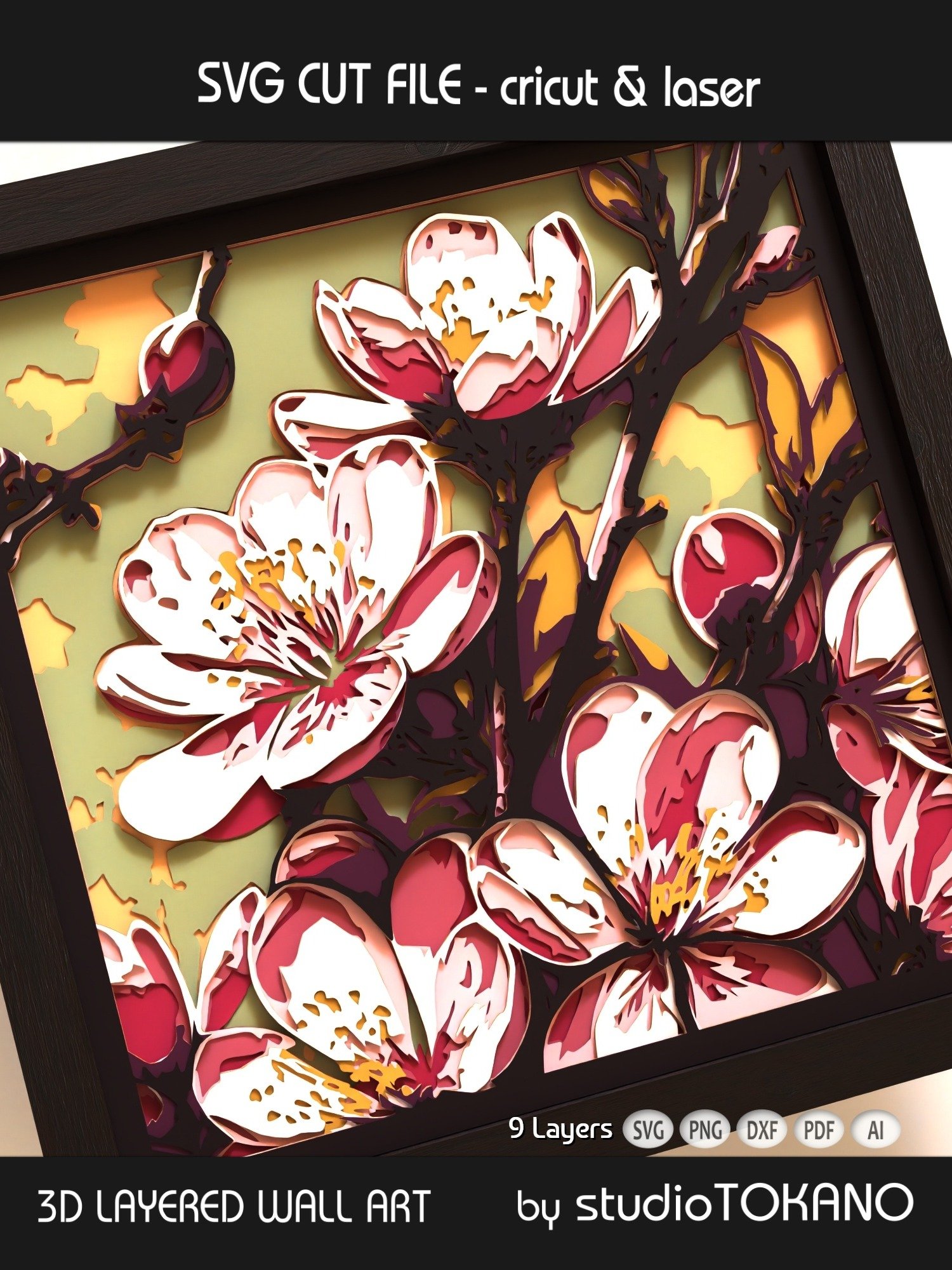 Sakura Shadow box SVG product image (4)