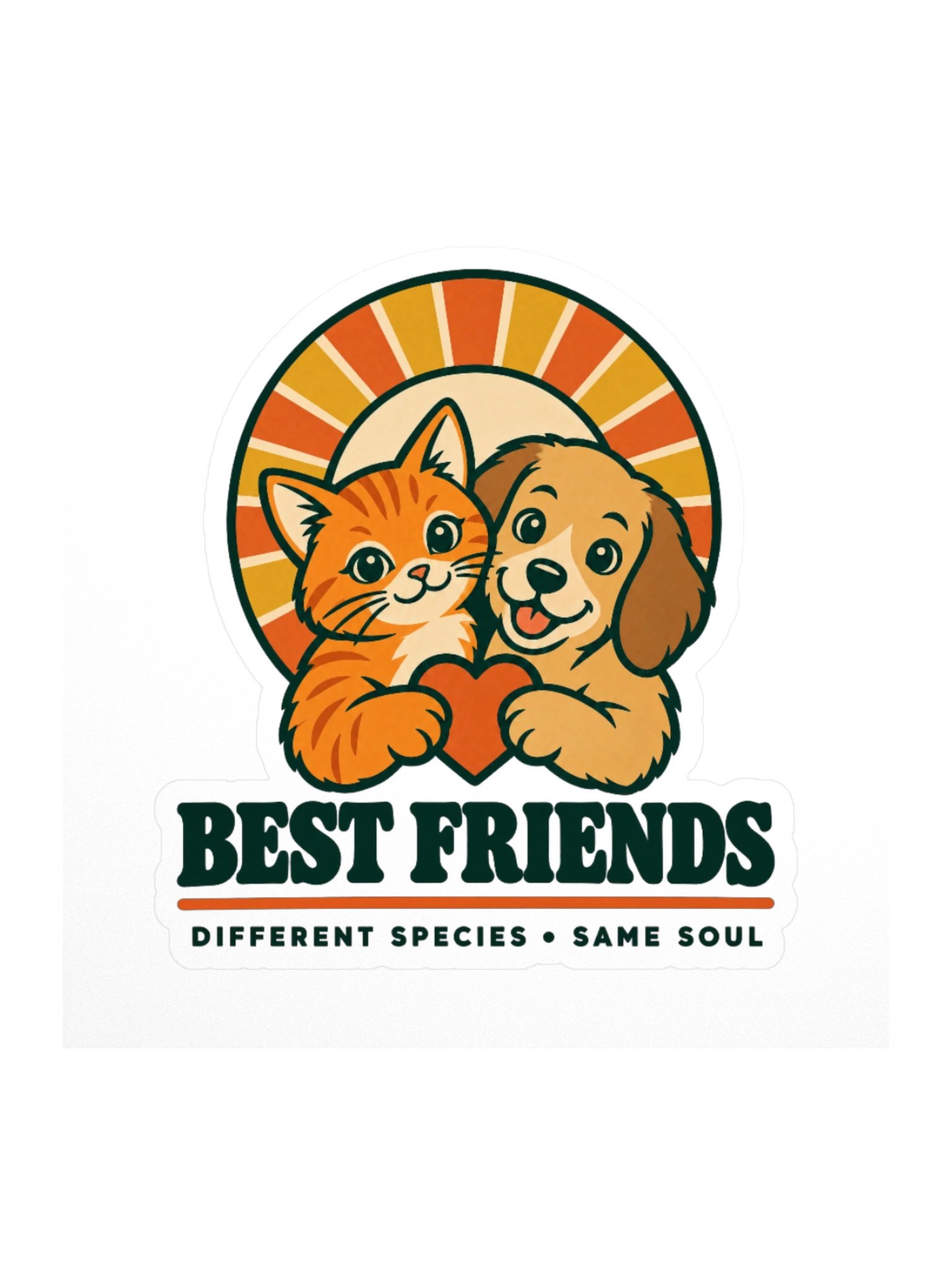 Best Friends – Different Species, Same Soul | Cute Cat & Dog Design product image (1)